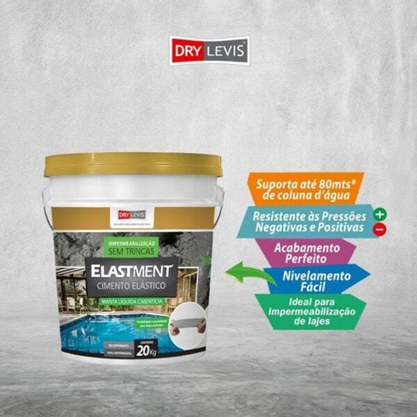 Manta Líquida Elastment Cimento Elástico 4kg Drylevis - 2