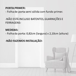 Porta semi-sólida Lisa com fundo primer 210x82cm - 4