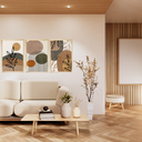 Ver imagem 1 de Kit 3 Quadros Decorativos Abstrato Formas Boho Moderno 40x60 para Sala