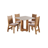 Mesa Quadrada 90x90 Sala de Jantar Oasis + 4 Cadeira Agatha Estofado em Veludo - Vieiro Móveis - 6