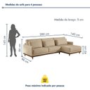Ver imagem 3 de Sofá Living 280cm Chaise Lado Direito Artheus Linho