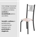 Ver mais imagens de Conjunto de Mesa Tubular 062 100x60cm Tampo em MDF com 4 Cadeiras Sara Preto/Botanic Bege/Txt