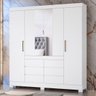 Guarda Roupa Espelho 4 Portas 6 Gavetas Cadis Branco - 2