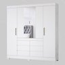 Guarda Roupa Espelho 4 Portas 6 Gavetas Cadis Branco - 1