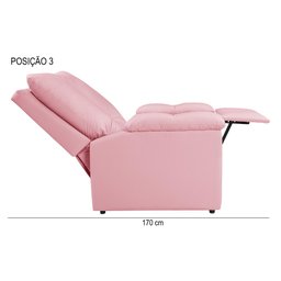 Poltrona Reclinável Lisboa Suede Estética Cílios Mamãe com Mocho/ Assento de Elevação - 5
