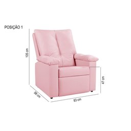 Poltrona Reclinável Lisboa Suede Estética Cílios Mamãe com Mocho/ Assento de Elevação - 3