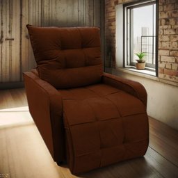 Poltrona Retratil Reclinavel Rodape Regulavel Amamentação Azera Terracota - 3