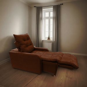 Poltrona Retratil Reclinavel Rodape Regulavel Amamentação Azera Terracota