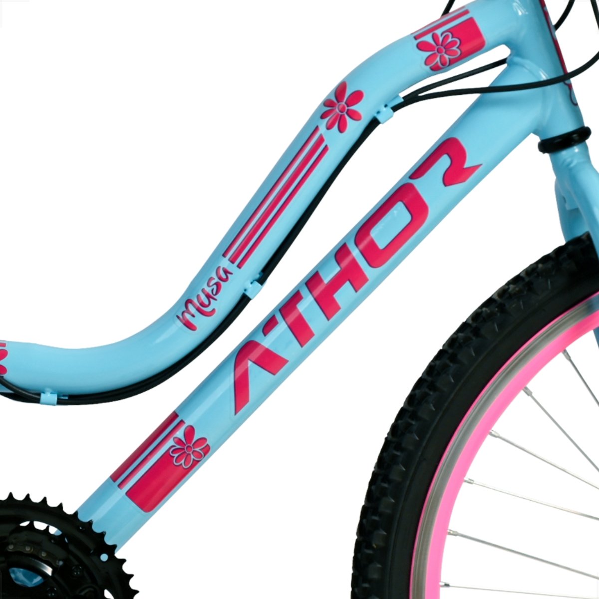 Bicicleta Feminina Athor Musa Aro 24 18 Marchas com Cestão:azul/unico/unissex - 4