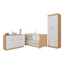 Ver imagem 2 de Quarto de Bebê Completo com Berço Americano 3 em 1 Encanto Multimóveis Mp4593 Madeirado/branco