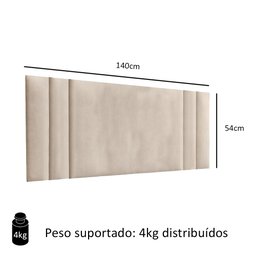 Cabeceira Para Cama Casal Luana 1,40 Estofada Suede - Areia - RPM Móveis - 3