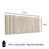 Cabeceira Para Cama Casal Luana 1,40 Estofada Suede - Areia - RPM Móveis - 3