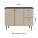 Ver imagem 3 de Balcão Gabinete 3 Portas 1 Gaveta Rustic/crema Gourmet Madesa