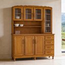 Ver imagem 1 de Armário Kit de Cozinha Rústico 7 Portas 4 Gavetas Leman M06 Imbuia Brilho - Lyam Decor