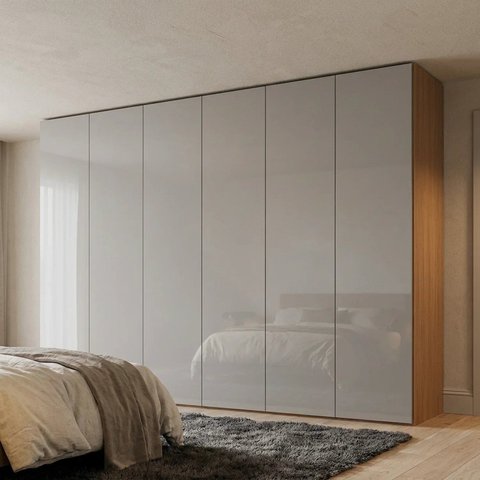 Guarda-Roupa Casal MDF 6 Portas 6 Gavetas Marrom Naturale Off-White Vision