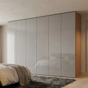 Ver imagem 1 de Guarda-Roupa Casal MDF 6 Portas 6 Gavetas Marrom Naturale Off-White Vision