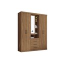 Ver imagem 6 de Guarda Roupa Solteiro 5 Portas e 3 Gavetas Havana Star 5.3 Jatoba/areia - Santos Andirá