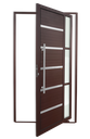 Ver imagem 1 de Porta Pivotante Alumínio Lambril Miraggio c/Puxador e.Marrom Corten 120 Brimak
