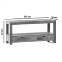 Ver imagem 2 de Rack Ilha 1 m Natural Premium com 2 Gavetas Madeira Maciça