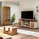 Ver imagem 2 de Sala de Estar Completa para Tv até 75 Polegadas com Cristaleira e Mesa de Centro Mila Cinamomo/off W