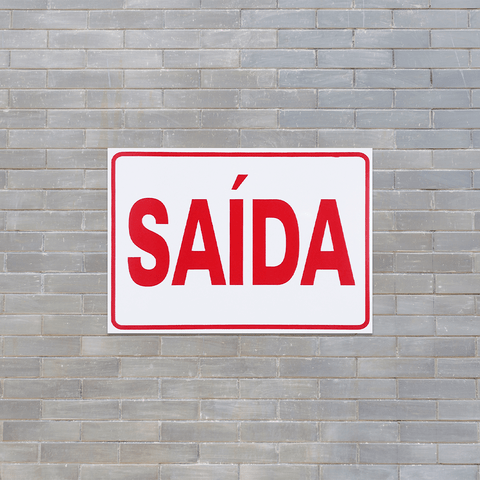 Combo 6 Placas De Sinalização Saída 30x20 Acesso - S-213 F9e