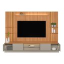 Ver imagem 2 de Estante para TV Modular até 75 Polegadas com LED e Frisos MDF 220CMX290CM Magnum Marrom