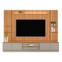 Ver imagem 4 de Estante para TV Modular até 75 Polegadas com LED e Frisos MDF 220CMX290CM Magnum Marrom