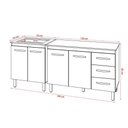 Ver imagem 6 de Balcão para Cooktop 4 Bocas Fran Branco e Armário Bruna 118 Cm Cozinha Gabinete Branco com Tampo