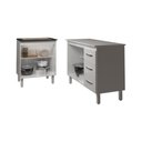 Ver imagem 5 de Balcão para Cooktop 4 Bocas Fran Branco e Armário Bruna 118 Cm Cozinha Gabinete Branco com Tampo
