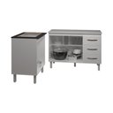 Ver imagem 4 de Balcão para Cooktop 4 Bocas Fran Branco e Armário Bruna 118 Cm Cozinha Gabinete Branco com Tampo
