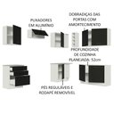 Ver imagem 4 de Cozinha Completa de Canto Madesa Agata 399002 com Armário e Balcão (Sem Tampo e Pia) Branco/Preto Co