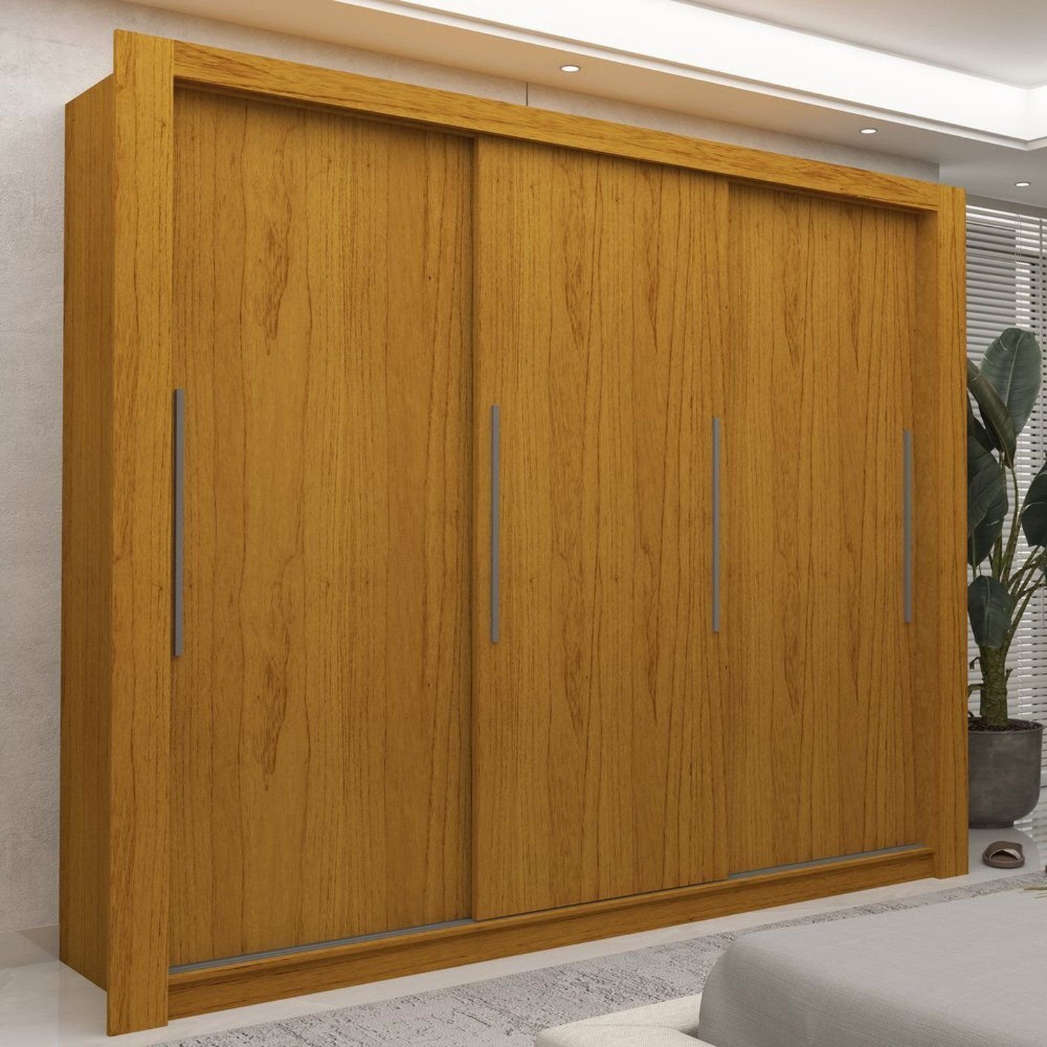 Guarda-Roupa Casal 3 Portas 100% MDF Roma Yescasa | MadeiraMadeira