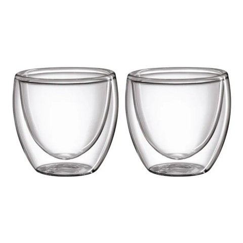 Conjunto de 2 Copos para Café Dupla Parede de Vidro Borossilicato 70ml | Casa Del Grande