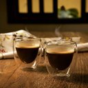 Ver imagem 2 de Kit 2 Copos para Café Parede Dupla de Vidro Borossilicato 70ml - 1398