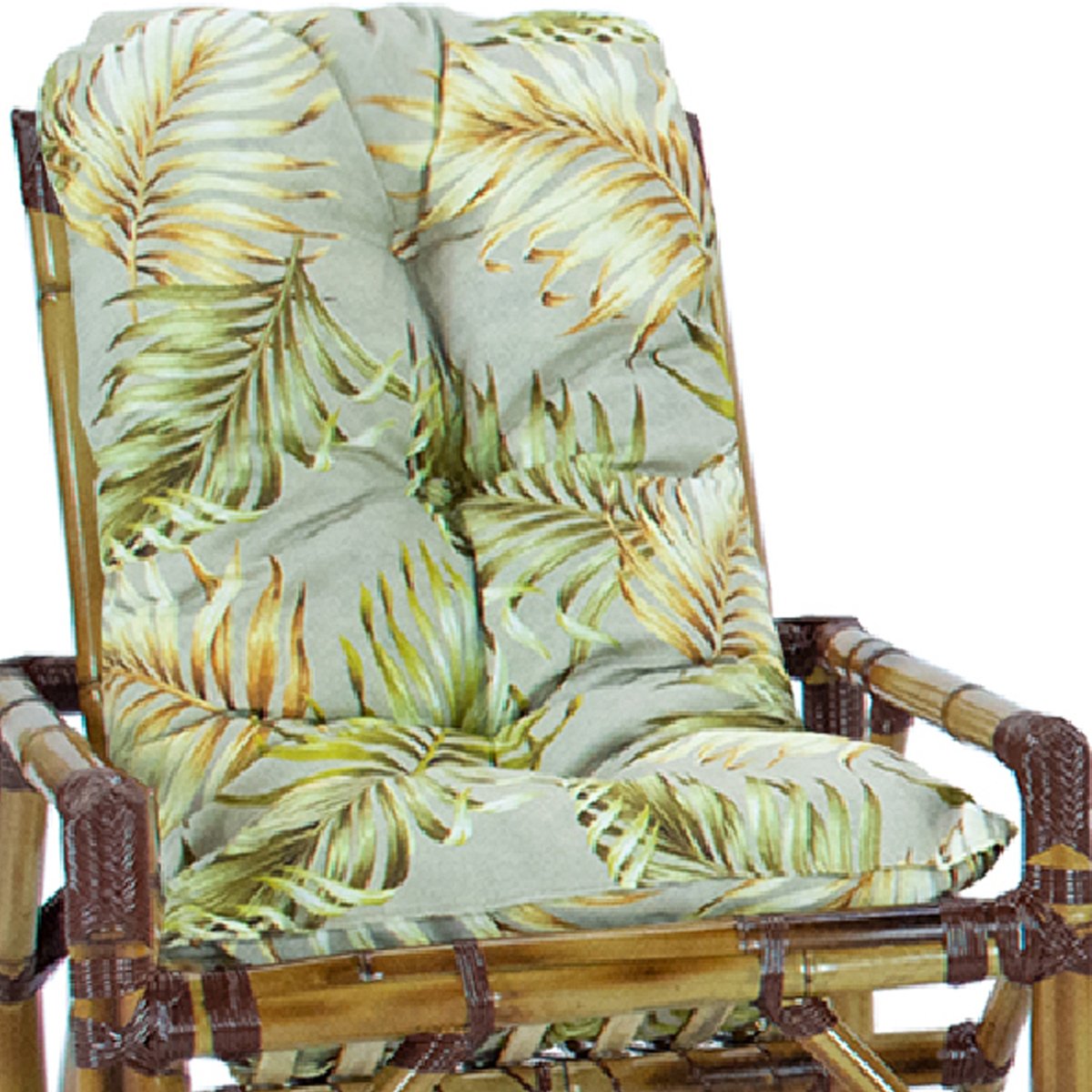 2 Cadeiras de Bambu + 1 Mesa de Centro Área Interna e Externa Cor Floral T10 - 2