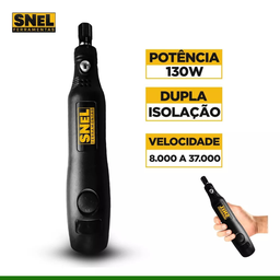 Micro Retifica Elétrica Profissional 130w 40 Peças Mini Retifica Dupla Isolação Snel - 4