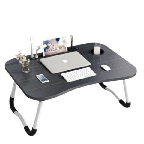 Mesa Dobrável de Notebook Cama Sofá Usb Luz Ventilador Preta