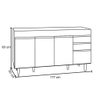 Balcão Gabinete Para Pia 180cm Sem Tampo Dallas Preto - Lumil - 4