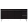 Balcão Gabinete Para Pia 180cm Sem Tampo Dallas Preto - Lumil - 6