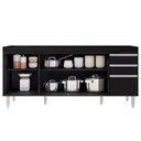 Ver imagem 3 de Balcão Gabinete para Pia 180cm sem Tampo Dallas Preto - Lumil