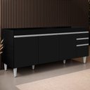 Ver imagem 2 de Balcão Gabinete para Pia 180cm sem Tampo Dallas Preto - Lumil