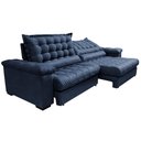 Ver mais imagens de Sofá Retrátil e Reclinável 2,55m Molas Ensacadas Cama inBox Big Space com Bordado 3D Velusoft