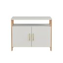 Ver imagem 5 de Balcão Aparador Design Industrial C/02 Portas 89 Cm 100%mdf Cor:off White com Freijó