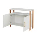 Ver imagem 4 de Balcão Aparador Design Industrial C/02 Portas 89 Cm 100%mdf Cor:off White com Freijó