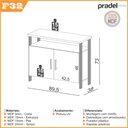 Ver imagem 3 de Balcão Aparador Design Industrial C/02 Portas 89 Cm 100%mdf Cor:off White com Freijó