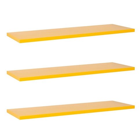 Kit com 3 Prateleiras 80 X 10cm Suporte Invisivel Cor Amarelo