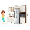 Cozinha Compacta Mila com Porta de Vidro + Balcão Mila com Tampo 120 cm Carvalho/Off White - 3