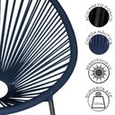 Ver imagem 2 de Conjunto 3 Cadeiras para Área Externa Acapulco Aço Carbono Corda Nautica Azul Acesse Móveis