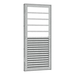 Porta de Aço Mista Laminada Silver 81x215 R50 Abertura Esquerda Prata - 1