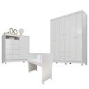 Ver imagem 1 de Quarto Bebê 6 Portas Ternura Baby e Mini Berço Moisés Alegria com Colchão Branco Flex - Incorplac